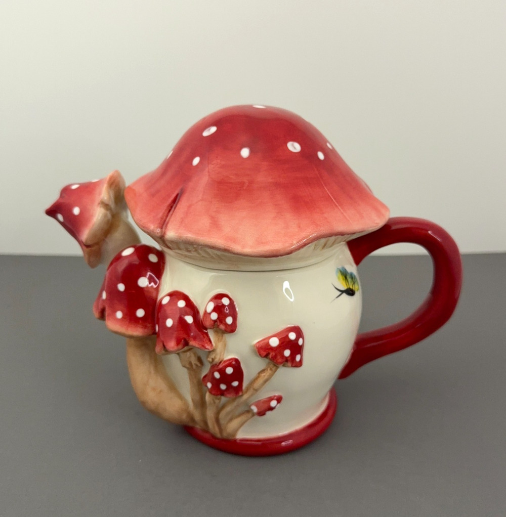 Mushroom Teapot Blue Sky Clayworks Ceramic Heather Goldminc 23524 Fairycore